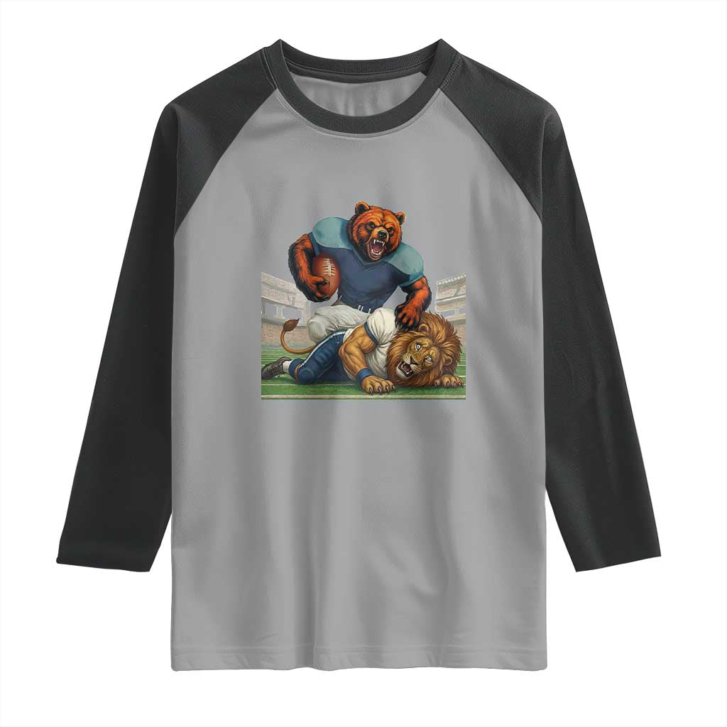 Football Rival Gift Raglan Shirt Fierce Br Defeating Lio TS12 Sport Gray Black Print Your Wear