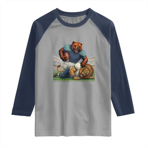 Football Rival Gift Raglan Shirt Fierce Br Defeating Lio TS12 Sport Gray Navy Print Your Wear