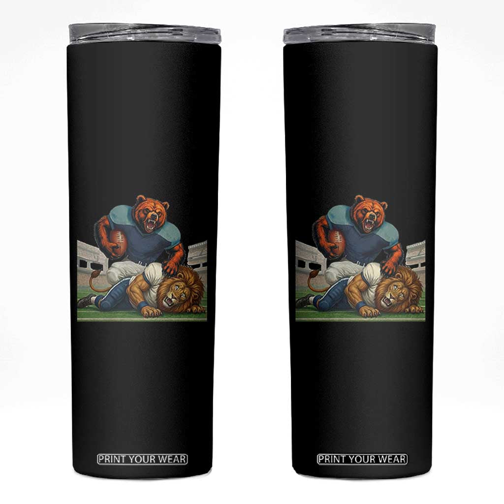 Football Rival Gift Skinny Tumbler Fierce Br Defeating Lio TS12 Black Print Your Wear