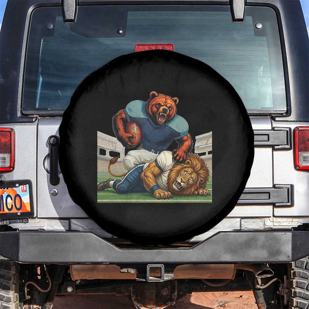 Football Rival Gift Spare Tire Cover Fierce Br Defeating Lio TS12 No hole Black Print Your Wear