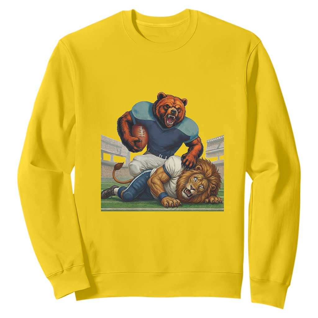 Chicago Football Rival Gift Sweatshirt Fierce Bear Defeating Lion TS12 Daisy Print Your Wear