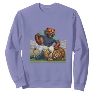 Chicago Football Rival Gift Sweatshirt Fierce Bear Defeating Lion TS12 Violet Print Your Wear