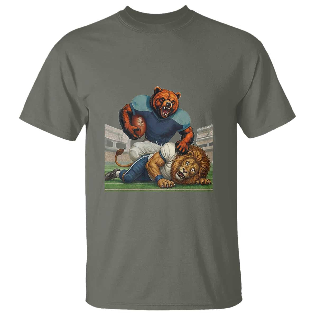Football Rival Gift T Shirt Fierce Br Defeating Lio TS12 Military Green Print Your Wear