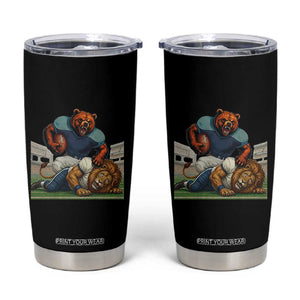 Chicago Football Rival Gift Tumbler Cup Fierce Bear Defeating Lion TS12 Black Print Your Wear