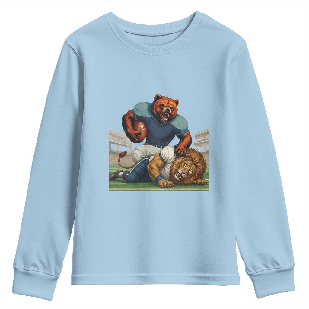 Football Rival Gift Youth Sweatshirt Fierce Br Defeating Lio TS12 Light Blue Print Your Wear