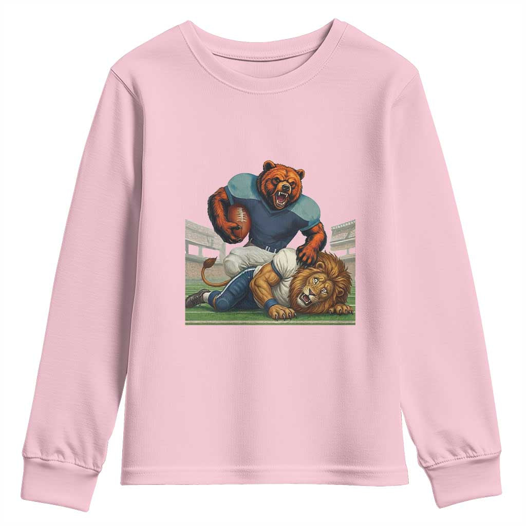 Football Rival Gift Youth Sweatshirt Fierce Br Defeating Lio TS12 Light Pink Print Your Wear
