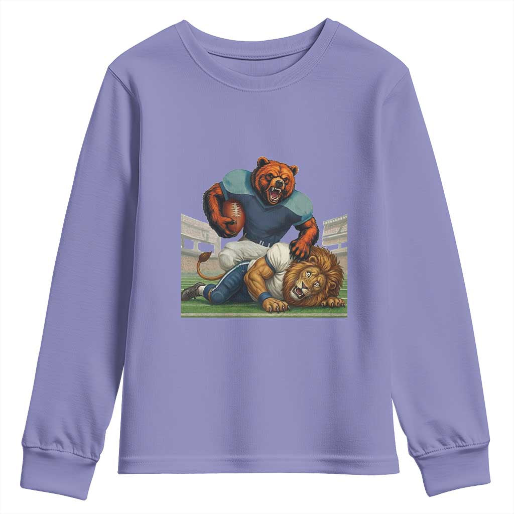 Football Rival Gift Youth Sweatshirt Fierce Br Defeating Lio TS12 Violet Print Your Wear