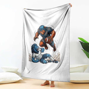 Fierce Br Defeating Lio Throw Blanket Gift For Football Lovers TS12 Print Your Wear