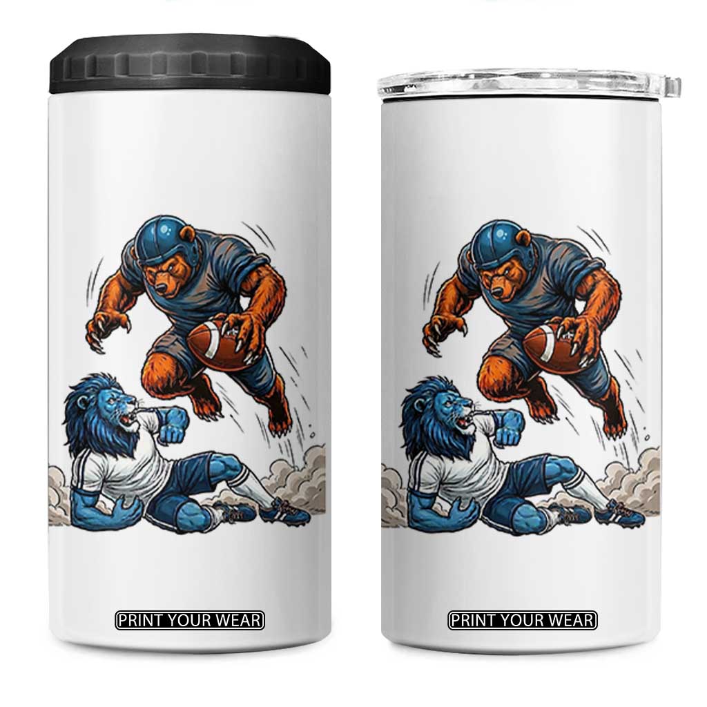 Fierce Br Defeating Lio 4 in 1 Can Cooler Tumbler Gift For Football Lovers TS12 One Size: 16 oz White Print Your Wear