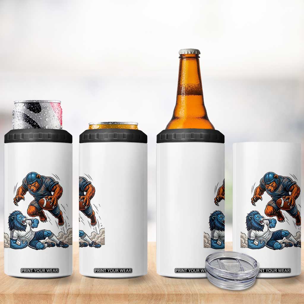 Fierce Br Defeating Lio 4 in 1 Can Cooler Tumbler Gift For Football Lovers TS12 Print Your Wear