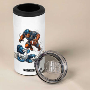 Fierce Br Defeating Lio 4 in 1 Can Cooler Tumbler Gift For Football Lovers TS12 Print Your Wear