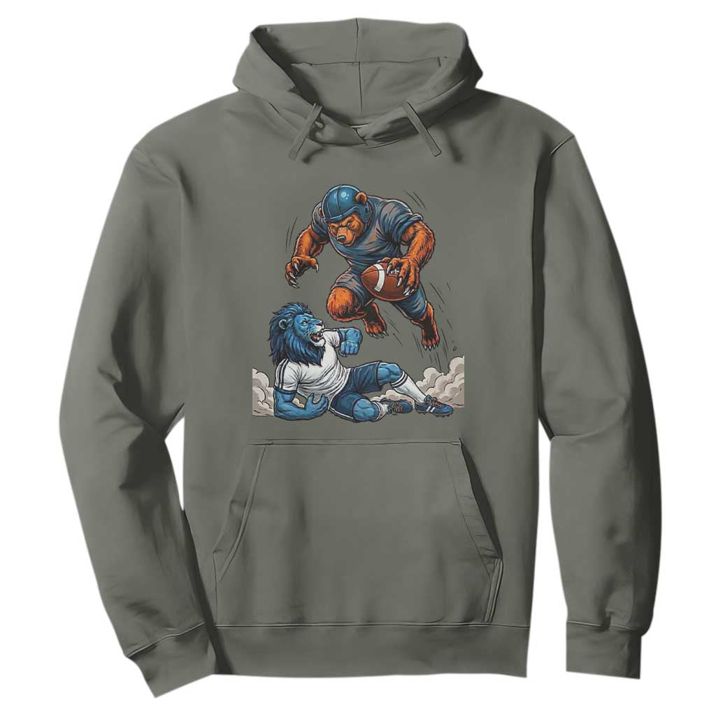 Fierce Br Defeating Lio Hoodie Gift For Football Lovers TS12 Military Green Print Your Wear