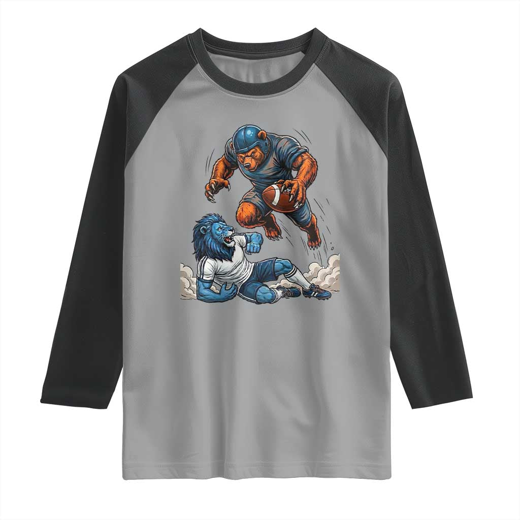 Fierce Br Defeating Lio Raglan Shirt Gift For Football Lovers TS12 Sport Gray Black Print Your Wear