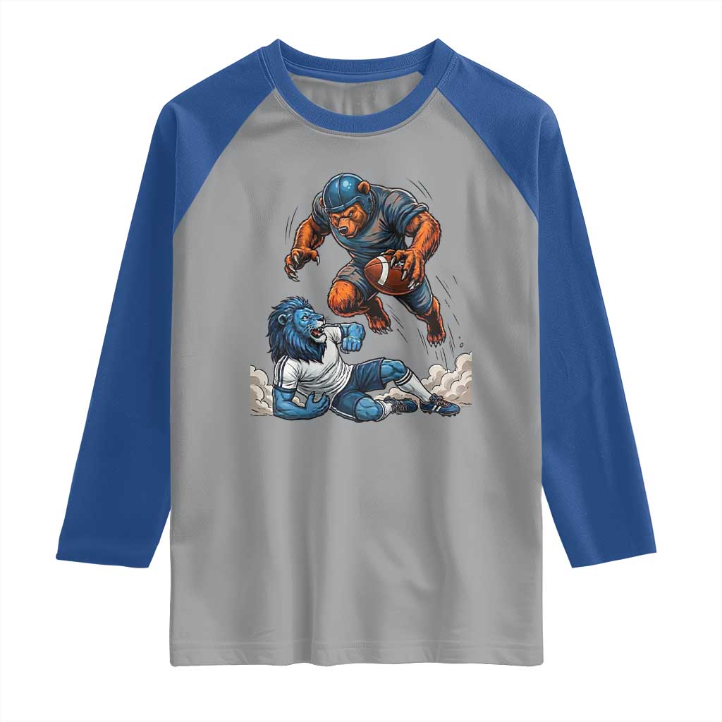 Fierce Br Defeating Lio Raglan Shirt Gift For Football Lovers TS12 Sport Gray Royal Print Your Wear