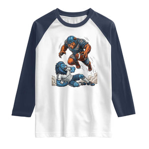 Fierce Br Defeating Lio Raglan Shirt Gift For Football Lovers TS12 White Navy Print Your Wear
