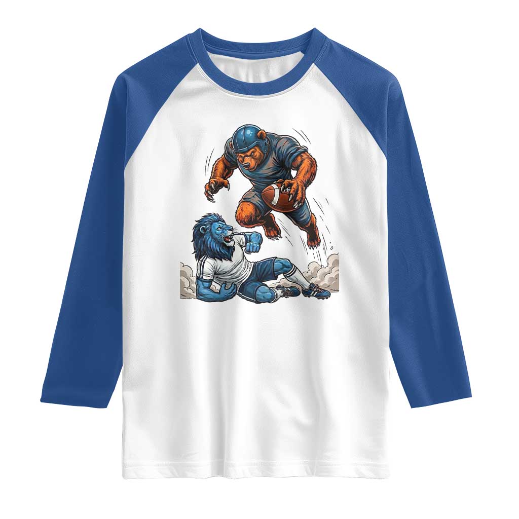 Fierce Br Defeating Lio Raglan Shirt Gift For Football Lovers TS12 White Royal Print Your Wear