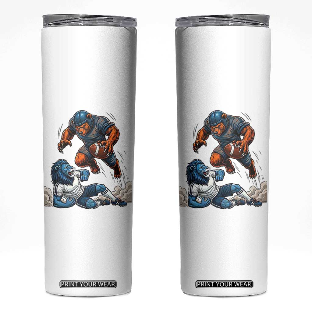 Fierce Br Defeating Lio Skinny Tumbler Gift For Football Lovers TS12 White Print Your Wear