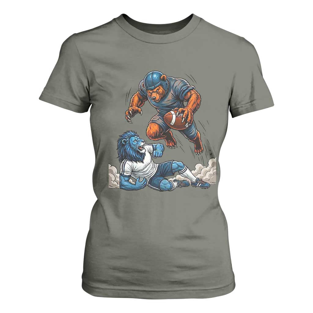Fierce Br Defeating Lio T Shirt For Women Gift For Football Lovers TS12 Military Green Print Your Wear