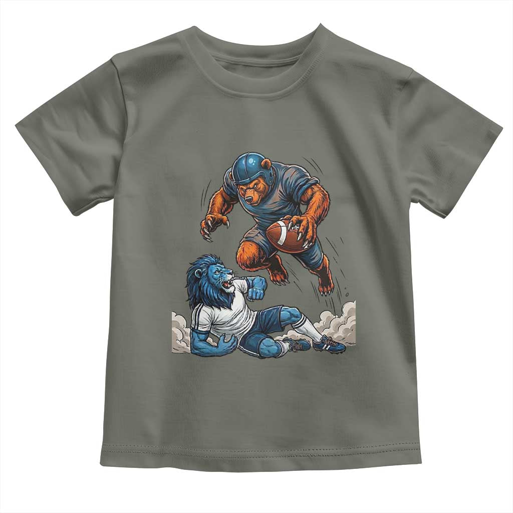 Fierce Br Defeating Lio Toddler T Shirt Gift For Football Lovers TS12 Military Green Print Your Wear