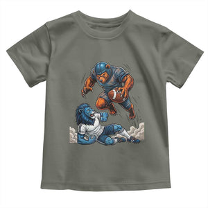 Fierce Br Defeating Lio Toddler T Shirt Gift For Football Lovers TS12 Military Green Print Your Wear