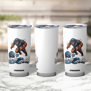 Fierce Bear Defeating Lion Tumbler Cup Gift For Football Lovers TS12 Print Your Wear