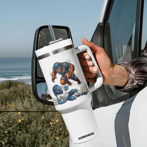 Fierce Br Defeating Lio Tumbler With Handle Gift For Football Lovers TS12 Print Your Wear