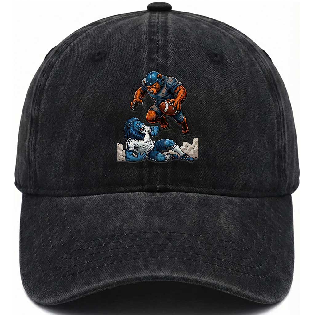 Fierce Br Defeating Lio Washed Cotton Baseball Cap Gift For Football Lovers TS12 Print Your Wear