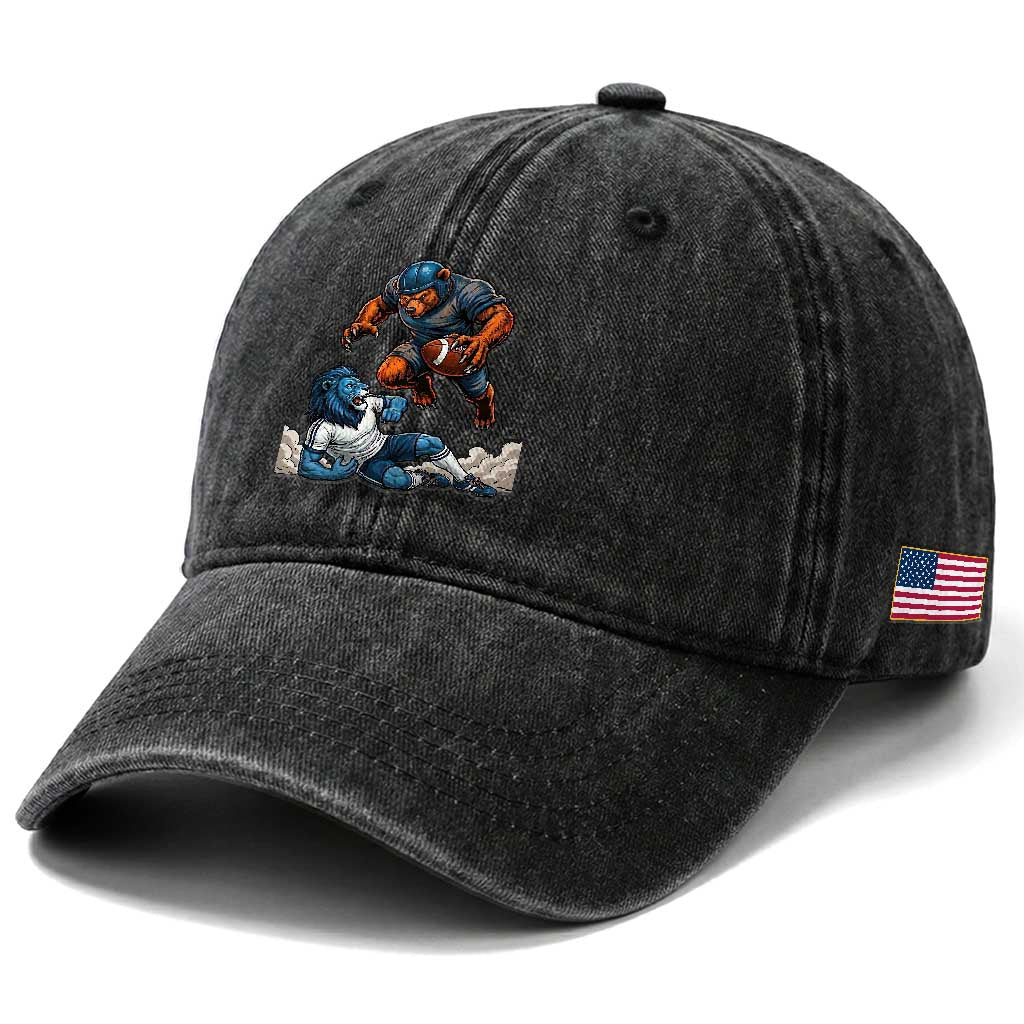Fierce Br Defeating Lio Washed Cotton Baseball Cap Gift For Football Lovers TS12 Print Your Wear