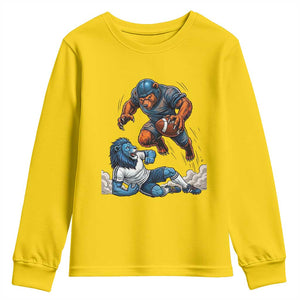 Fierce Br Defeating Lio Youth Sweatshirt Gift For Football Lovers TS12 Daisy Print Your Wear