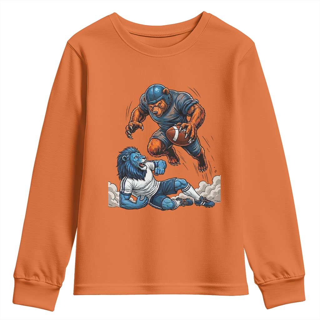 Fierce Br Defeating Lio Youth Sweatshirt Gift For Football Lovers TS12 Orange Print Your Wear