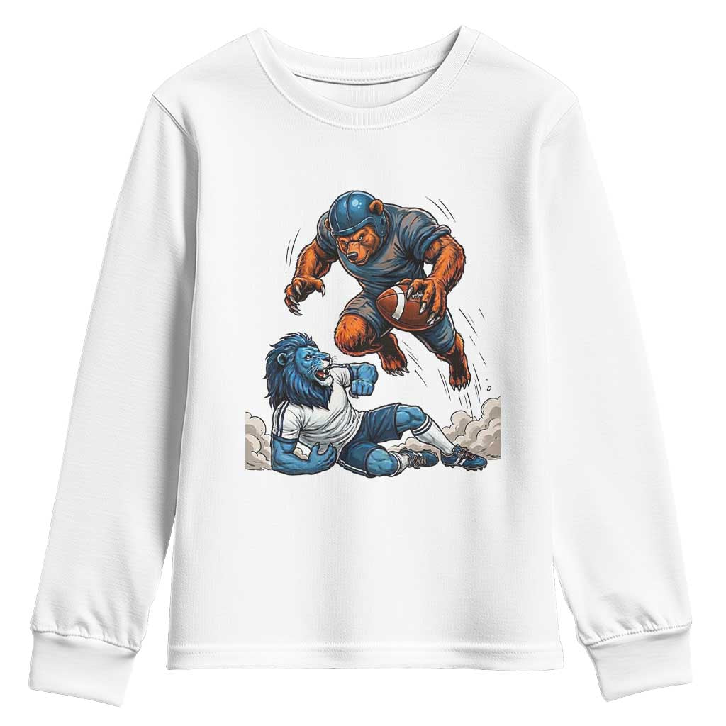 Fierce Br Defeating Lio Youth Sweatshirt Gift For Football Lovers TS12 White Print Your Wear
