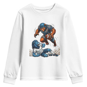 Fierce Br Defeating Lio Youth Sweatshirt Gift For Football Lovers TS12 White Print Your Wear