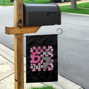 Pink Checkered I Was 6 Now I Am 7 Garden Flag Girl Birthday Gift TS12 Print Your Wear