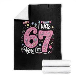 Seventh Birthday Girl Throw Blanket I Was 6 Now I Am 7 Meme TS12 Black Print Your Wear