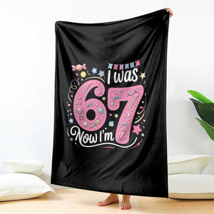 Seventh Birthday Girl Throw Blanket I Was 6 Now I Am 7 Meme TS12 Print Your Wear