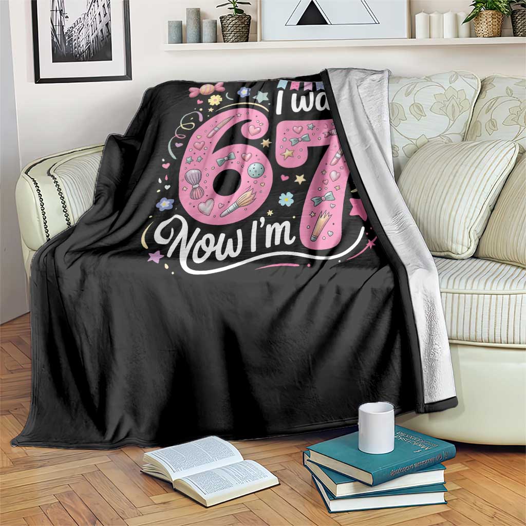 Seventh Birthday Girl Throw Blanket I Was 6 Now I Am 7 Meme TS12 Print Your Wear