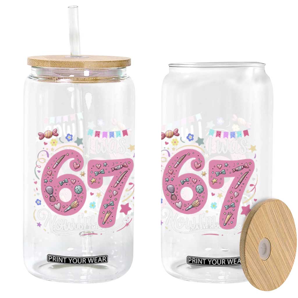 Seventh Birthday Girl Glass Can I Was 6 Now I Am 7 Meme TS12 Print Your Wear