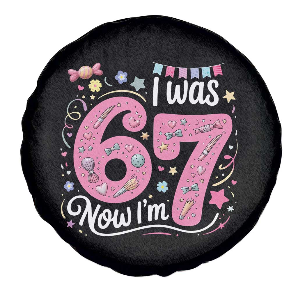Seventh Birthday Girl Spare Tire Cover I Was 6 Now I Am 7 Meme TS12 Print Your Wear
