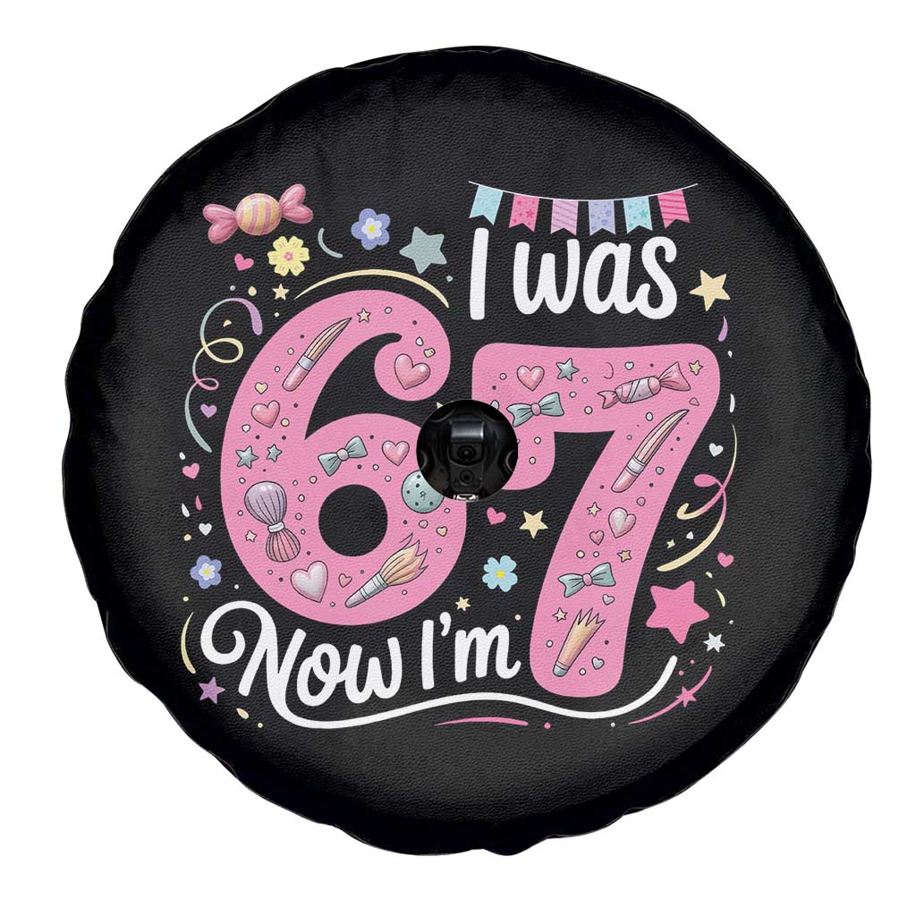 Seventh Birthday Girl Spare Tire Cover I Was 6 Now I Am 7 Meme TS12 Print Your Wear
