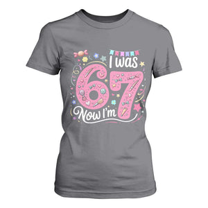 Seventh Birthday Girl T Shirt For Women I Was 6 Now I Am 7 Meme TS12 Charcoal Print Your Wear