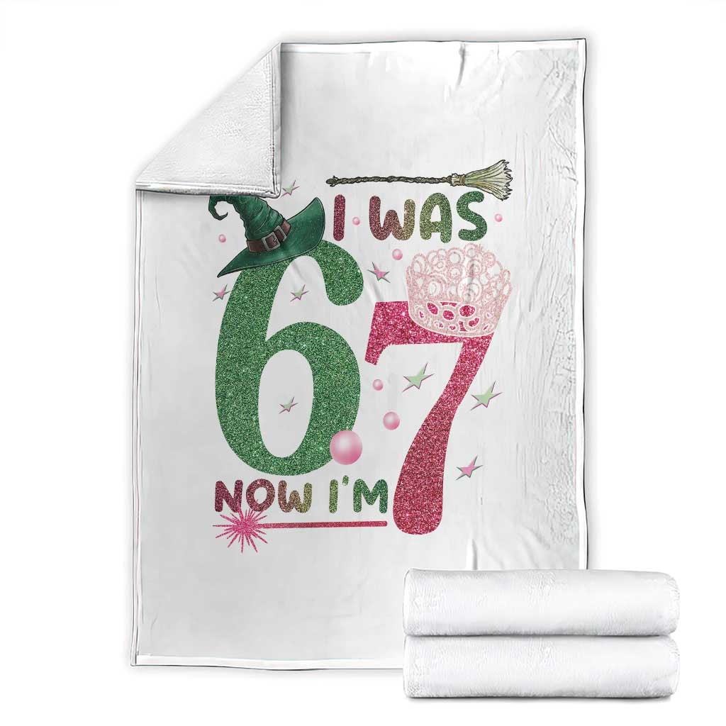 Birthday Girl I Was 6 Now I Am 7 Throw Blanket Gift For Alpha Kids TS12 Black Print Your Wear