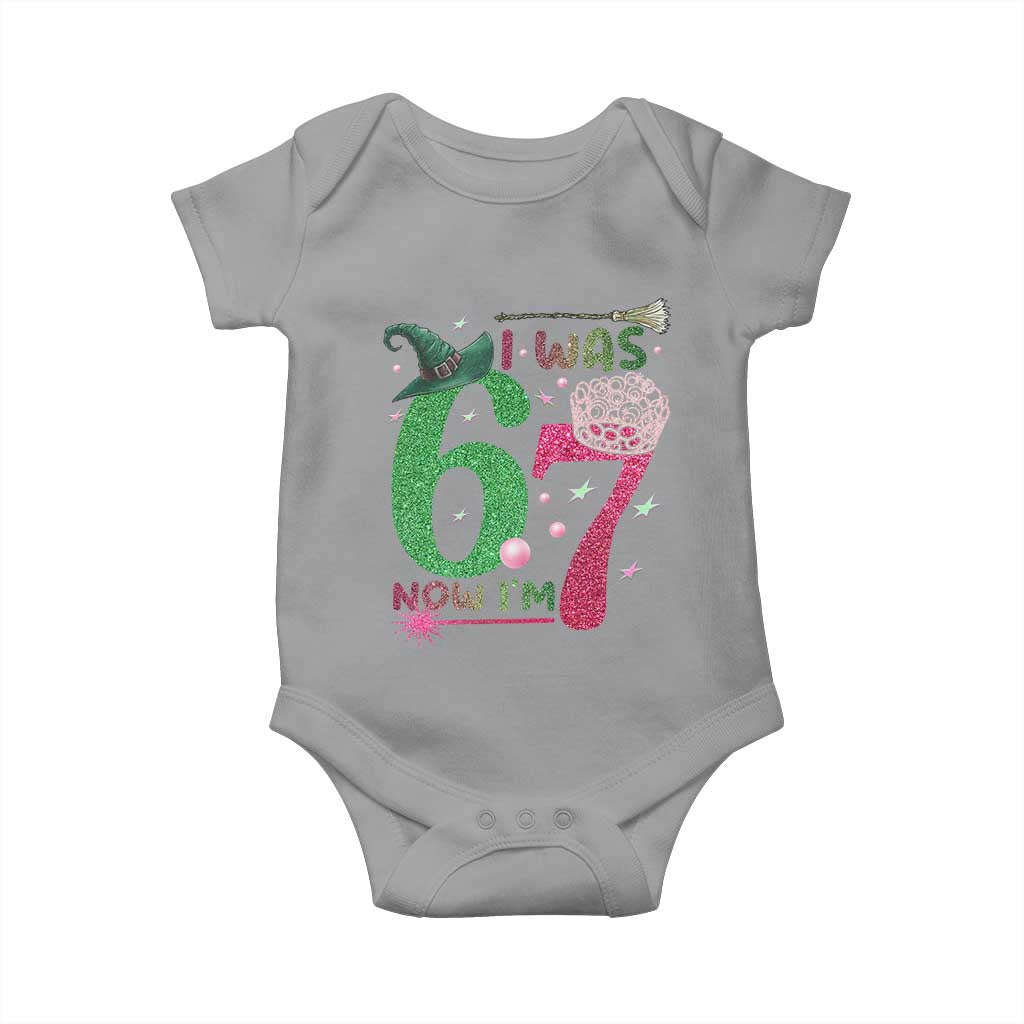 Birthday Girl I Was 6 Now I Am 7 Baby Onesie Gift For Alpha Kids TS12 Sport Gray Print Your Wear