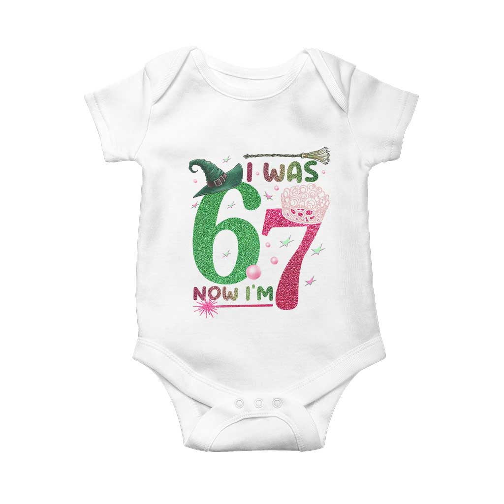 Birthday Girl I Was 6 Now I Am 7 Baby Onesie Gift For Alpha Kids TS12 White Print Your Wear