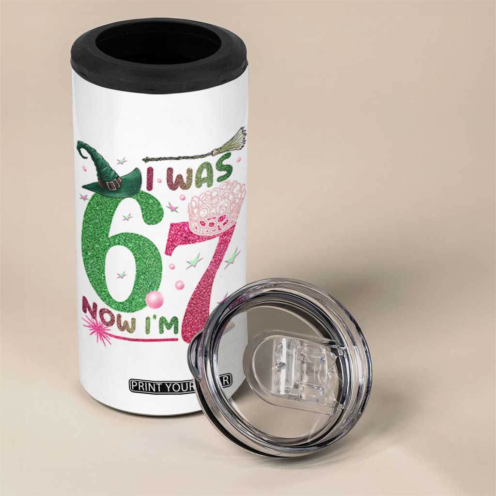 Birthday Girl I Was 6 Now I Am 7 4 in 1 Can Cooler Tumbler Gift For Alpha Kids TS12 Print Your Wear