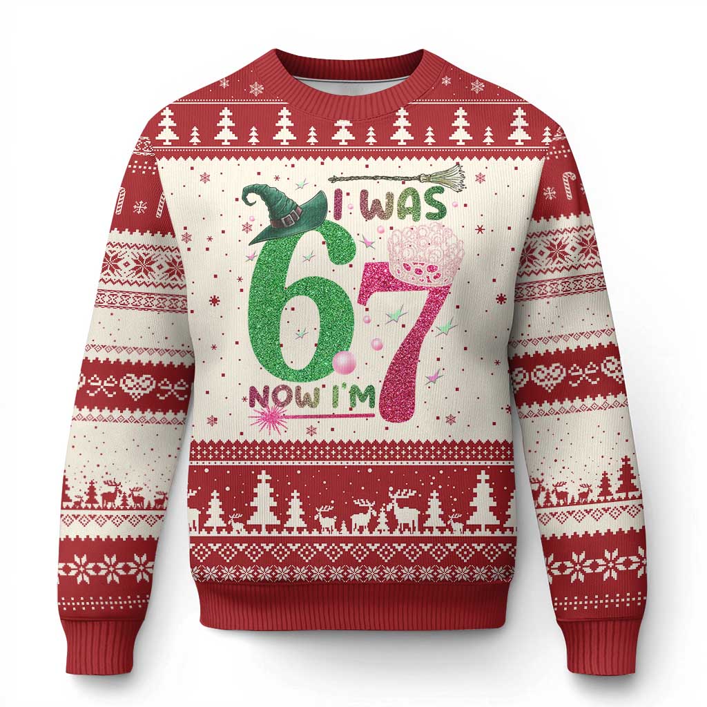 Birthday Girl I Was 6 Now I Am 7 Ugly Christmas Sweater Gift For Alpha Kids TS12 Beige Red Print Your Wear