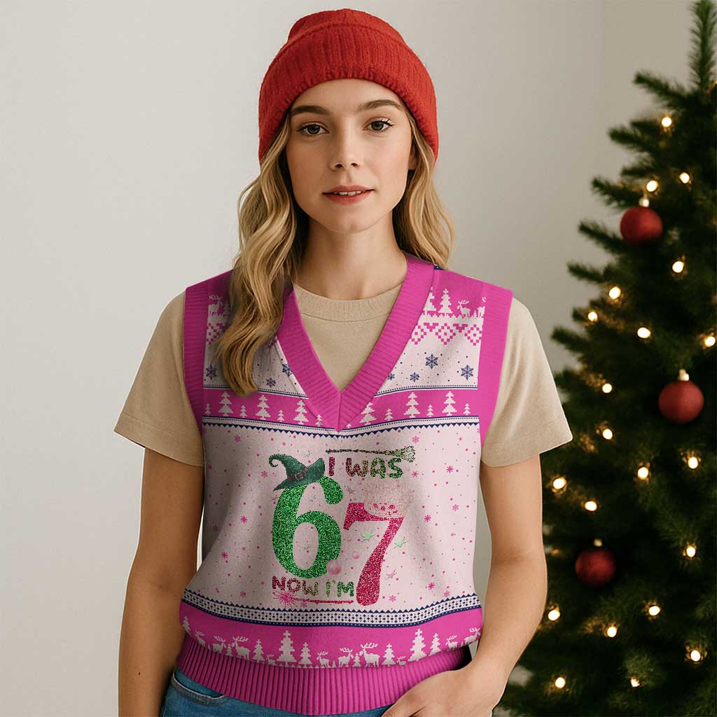 Birthday Girl I Was 6 Now I Am 7 V-Neck Knit Sweater Vest Gift For Alpha Kids TS12 Hot Pink Print Your Wear