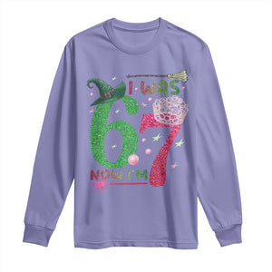 Birthday Girl I Was 6 Now I Am 7 Long Sleeve Shirt Gift For Alpha Kids TS12 Violet Print Your Wear