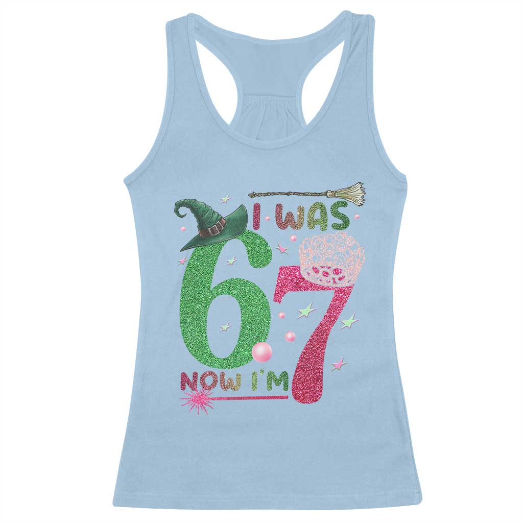 Birthday Girl I Was 6 Now I Am 7 Racerback Tank Top Gift For Alpha Kids TS12 Light Blue Print Your Wear