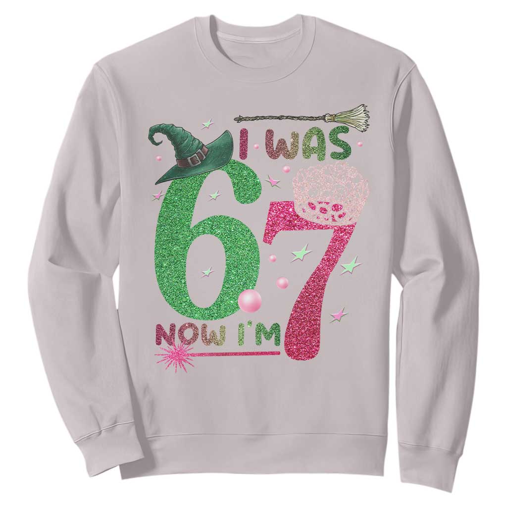 Birthday Girl I Was 6 Now I Am 7 Sweatshirt Gift For Alpha Kids TS12 Ice Gray Print Your Wear