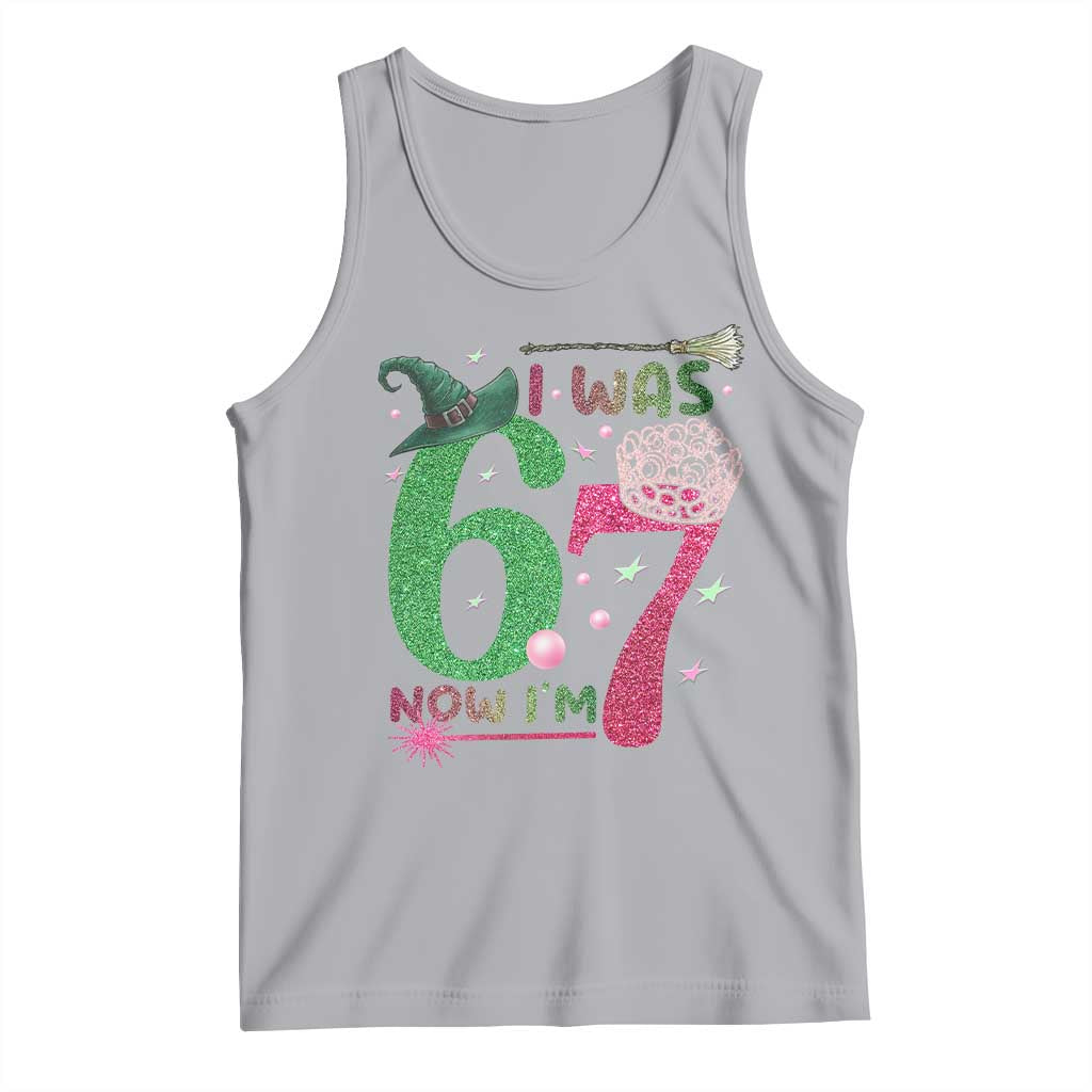 Birthday Girl I Was 6 Now I Am 7 Tank Top Gift For Alpha Kids TS12 Athletic Heather Print Your Wear